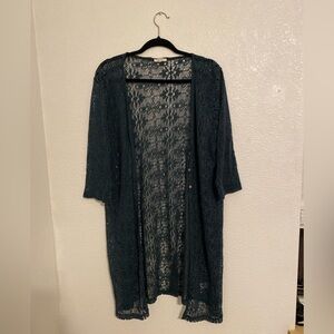 Forest Green Lace Cardigan